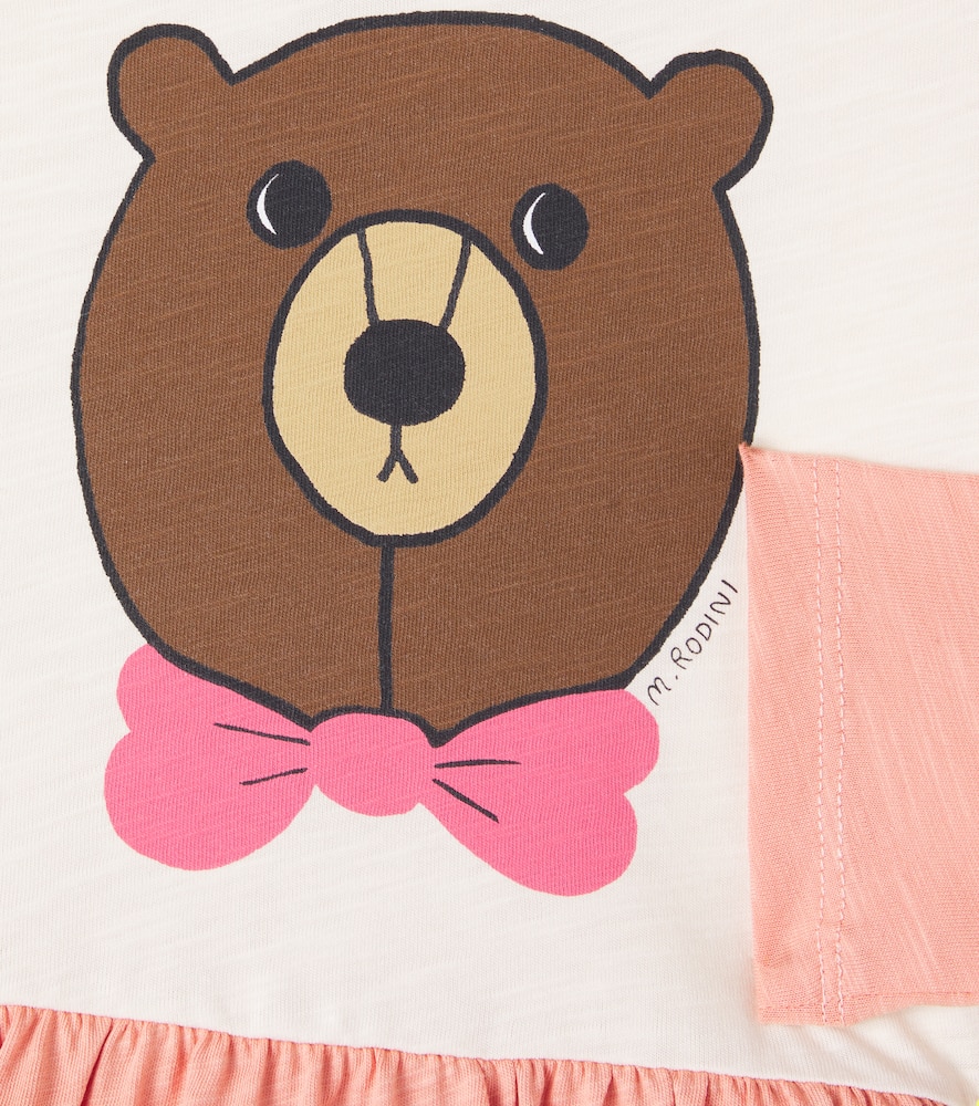 Mini Rodini Colorblocked Printed Cotton Dress In Pink