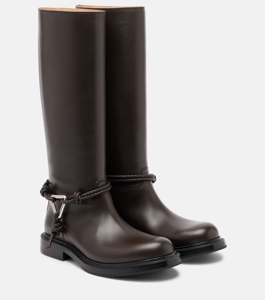 Bottega Veneta Leather Knee-high Boots In Brown