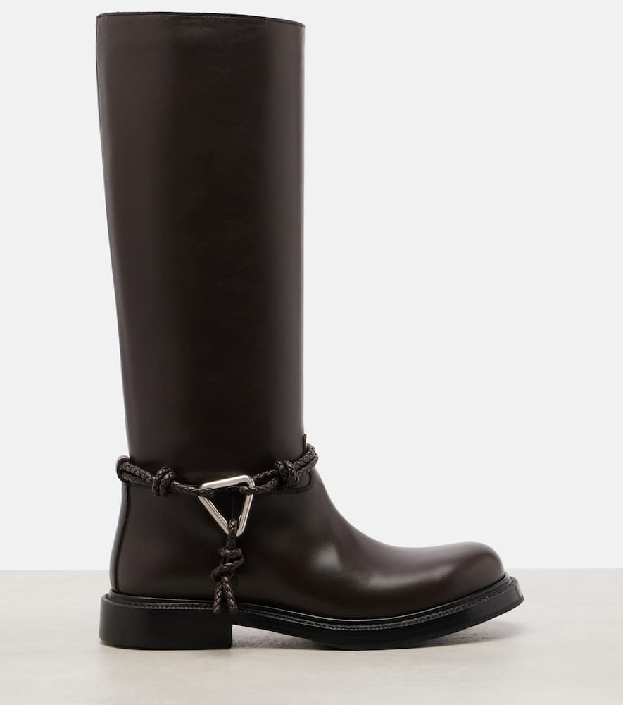 Bottega Veneta Leather Knee-high Boots In Brown