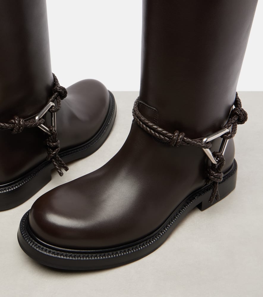 Bottega Veneta Leather Knee-high Boots In Brown
