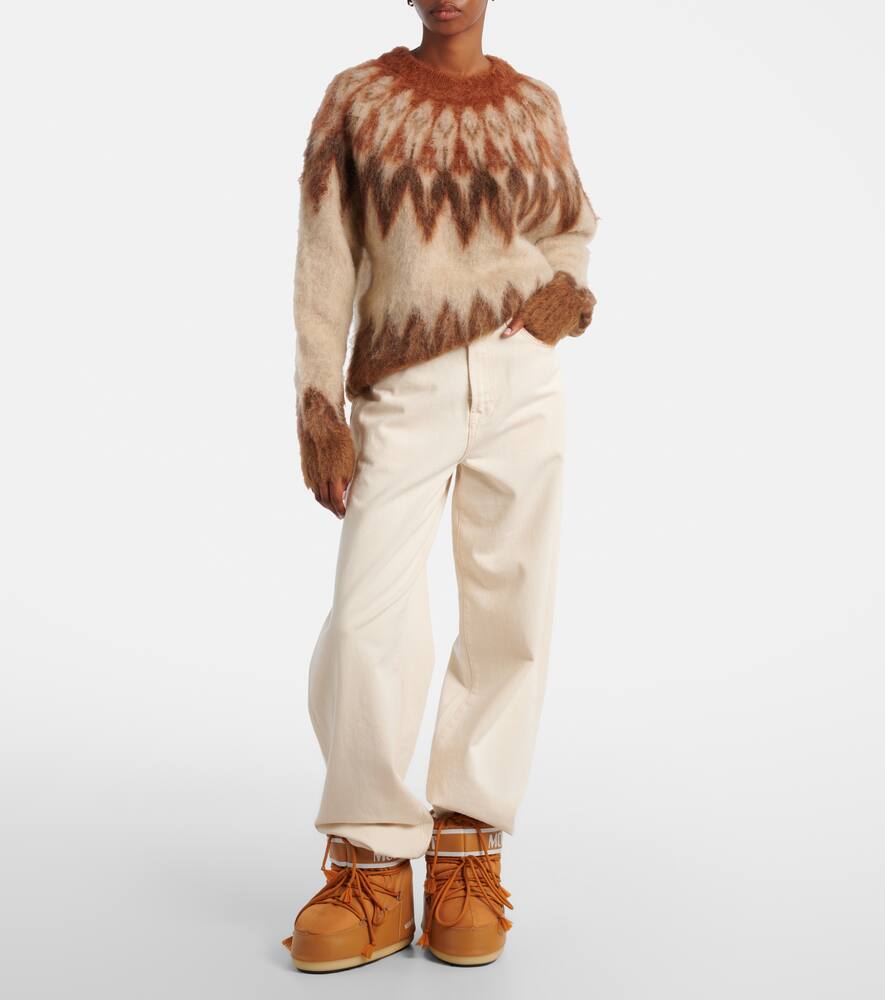 Moon Boot Pastel Orange Nylon Icon Low Ankle Boots In Brown