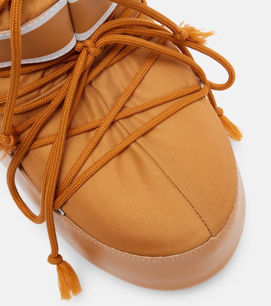 Moon Boot Pastel Orange Nylon Icon Low Ankle Boots In Brown