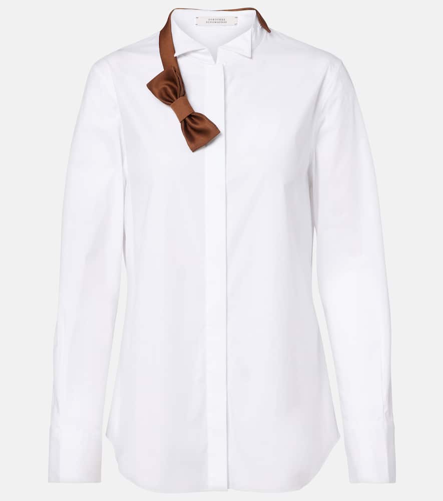 Dorothee Schumacher Pure Power Cotton-blend Poplin Shirt In White