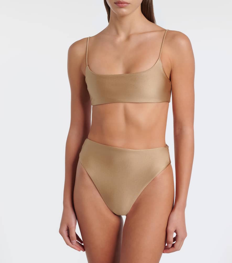 Jade Swim Muse Scoop Bikini Top In Brown