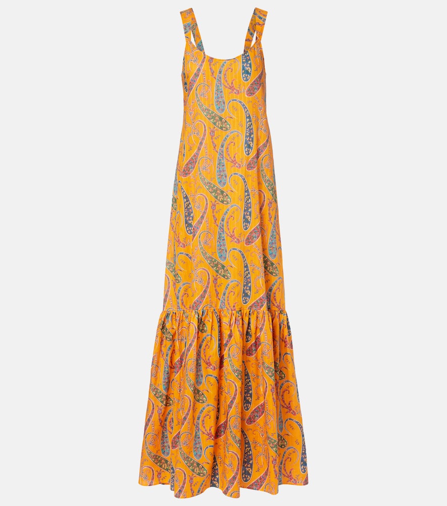 Etro Printed Cotton Cady Tunic In Orange