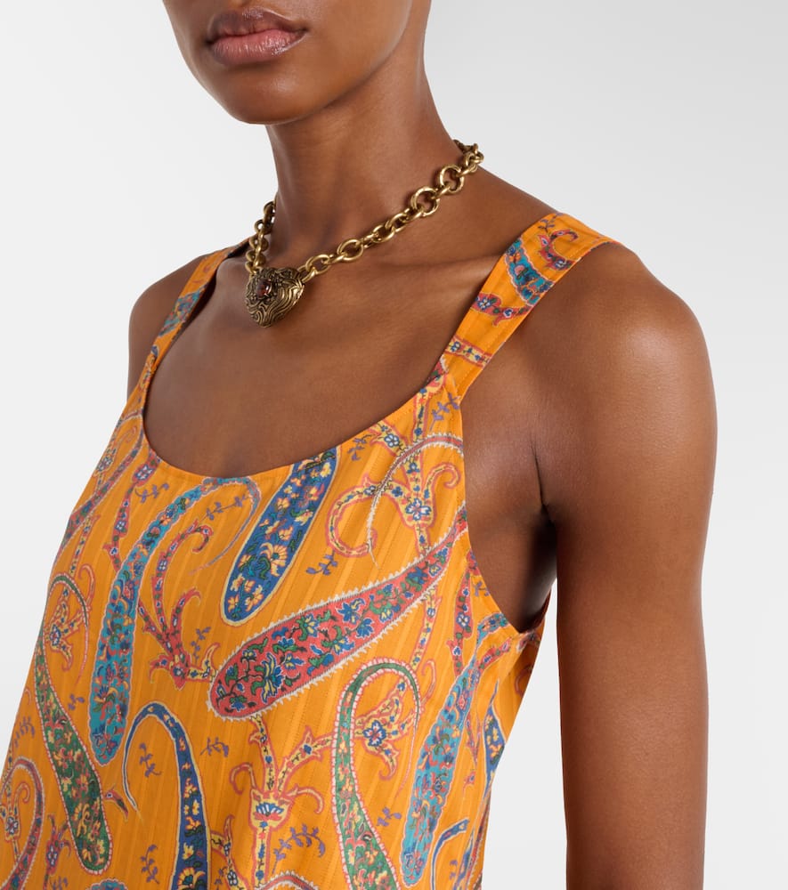 Etro Printed Cotton Cady Tunic In Orange