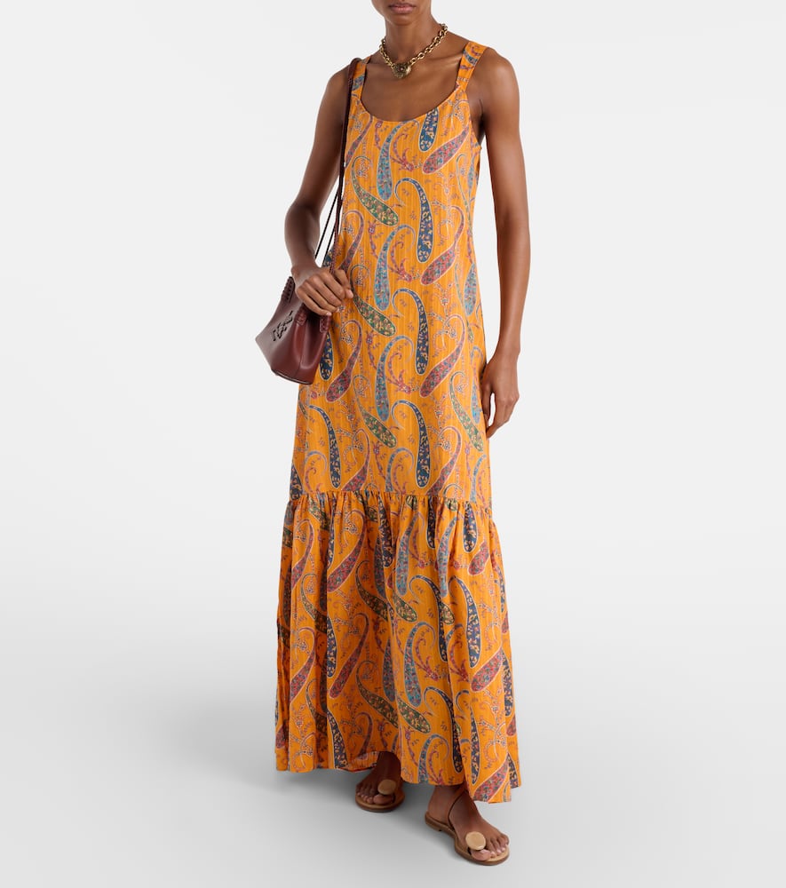 Etro Printed Cotton Cady Tunic In Orange