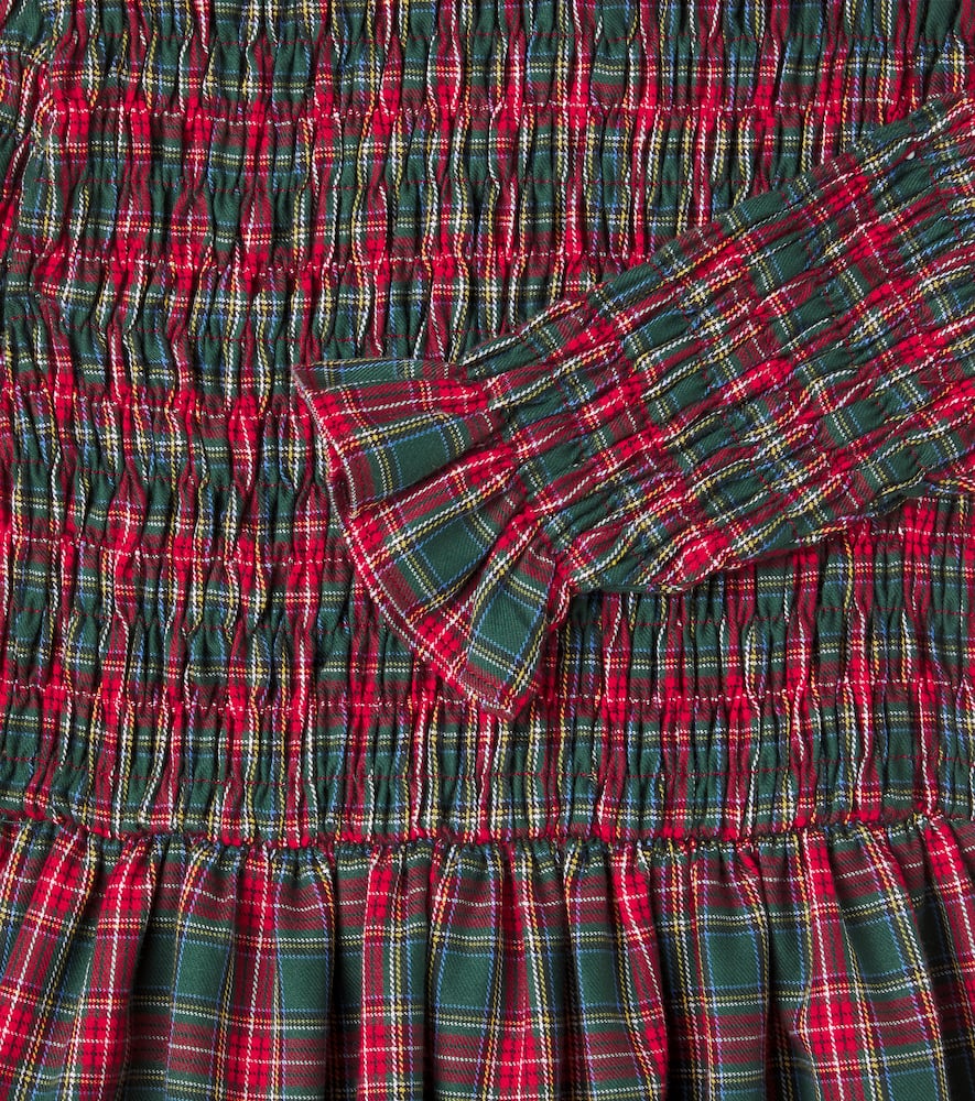 The New Society Lidia Printed Cotton-blend Dress In Burgundy