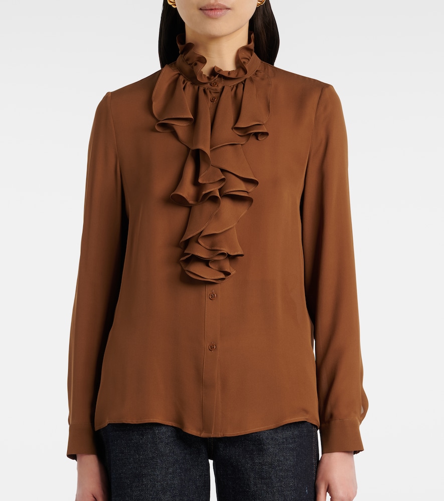  Nili Lotan Nili Lotan Ruffled Silk Blouse 