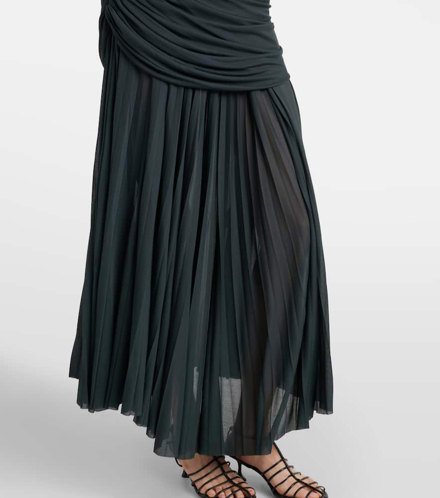 Proenza Schouler Irma Cutout Draped Jersey Midi Dress In Blue