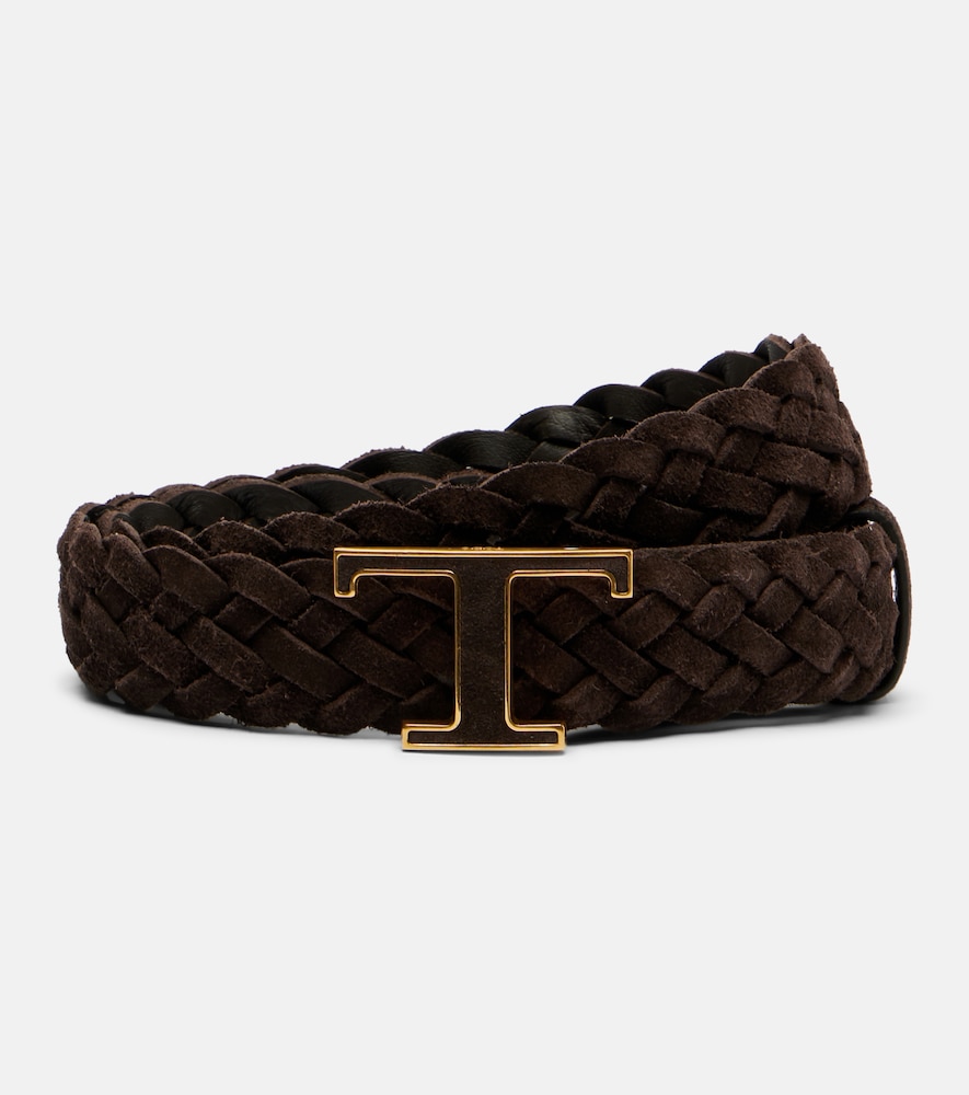 Tod's T Timeless braided suede belt　トッズ T タイムレス 編み込みスエード ベルト Tod's