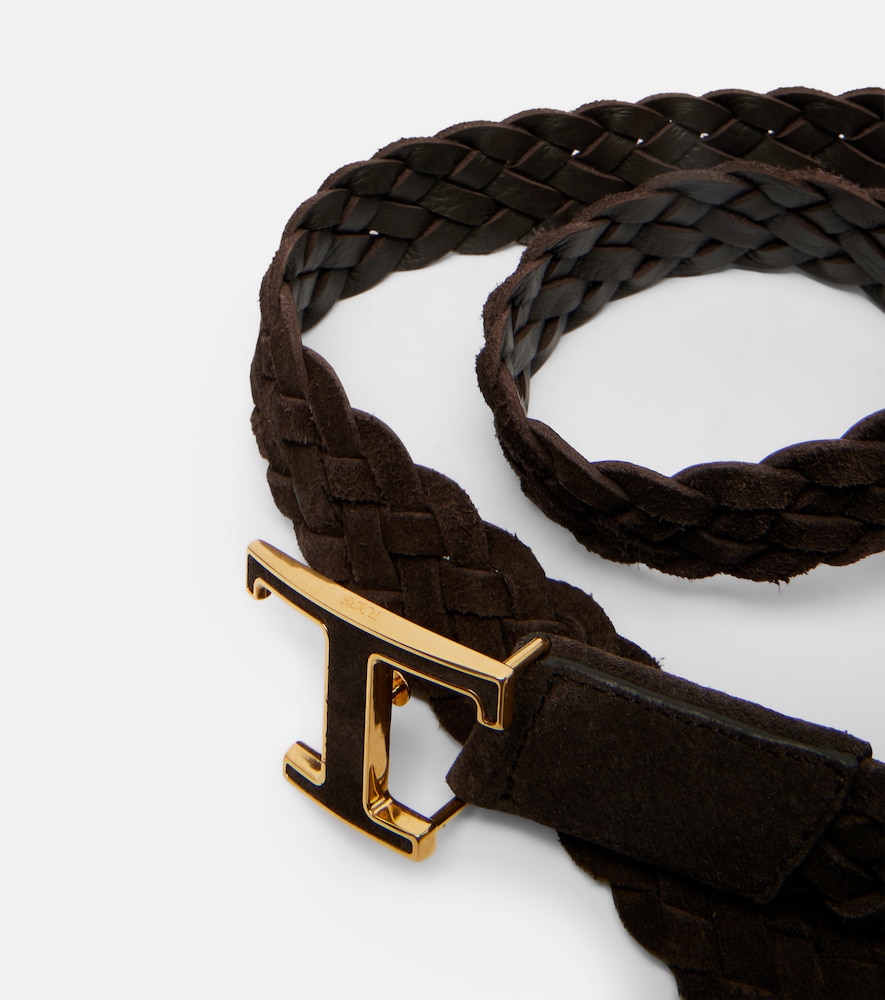  Tod's Tod's T Timeless Braided Suede Belt 