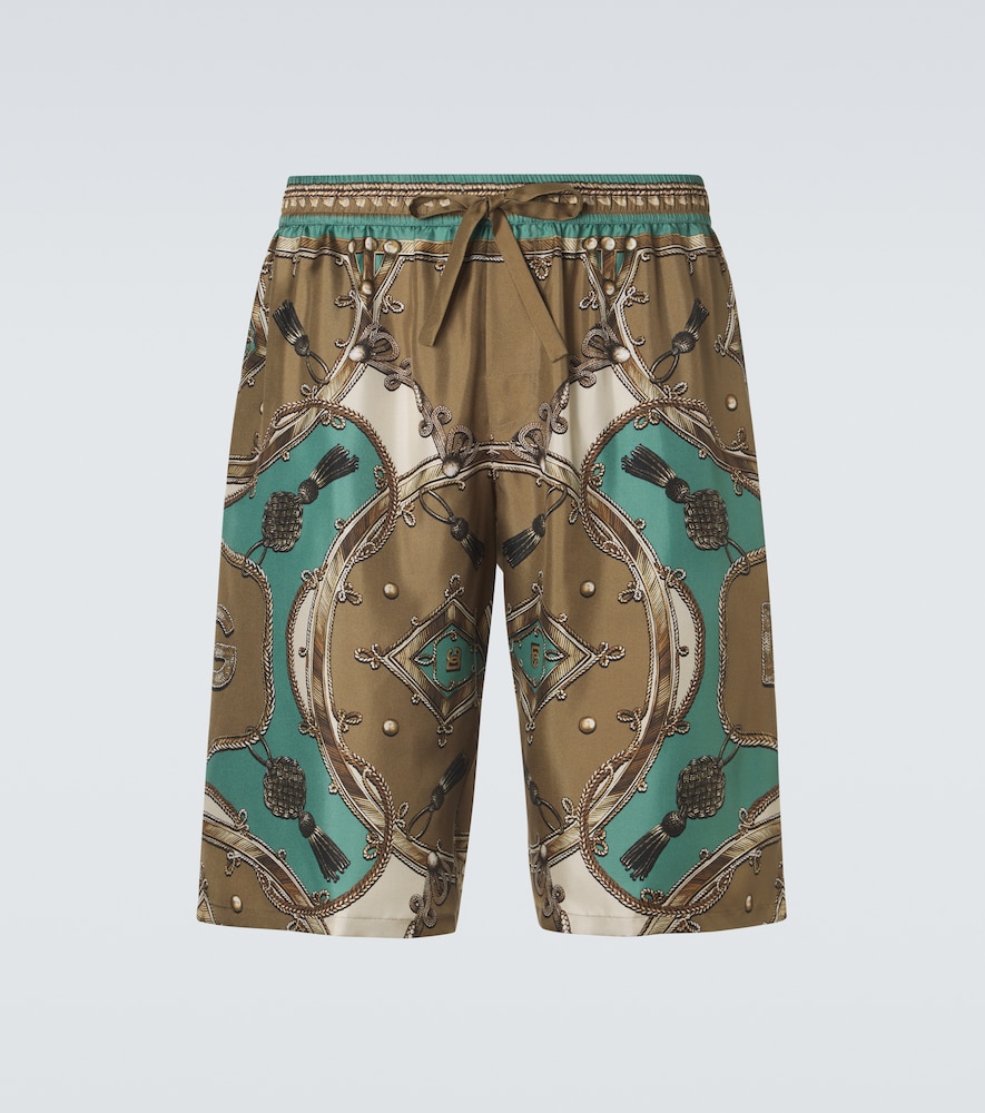 Dolce & Gabbana Printed silk twill shorts