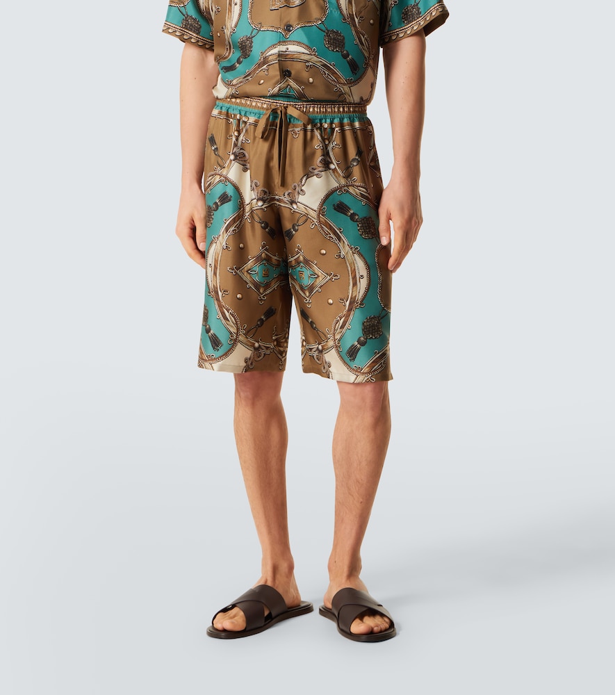  Dolce&gabbana Dolce&gabbana Bedruckte Shorts Aus Seiden-twill 