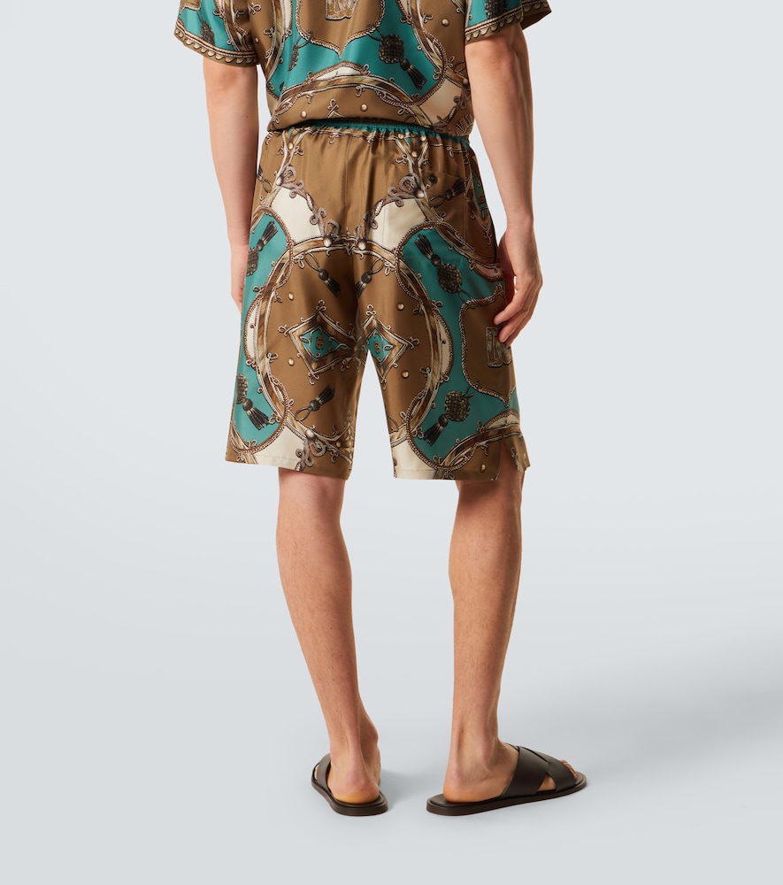  Dolce&gabbana Dolce&gabbana Bedruckte Shorts Aus Seiden-twill 