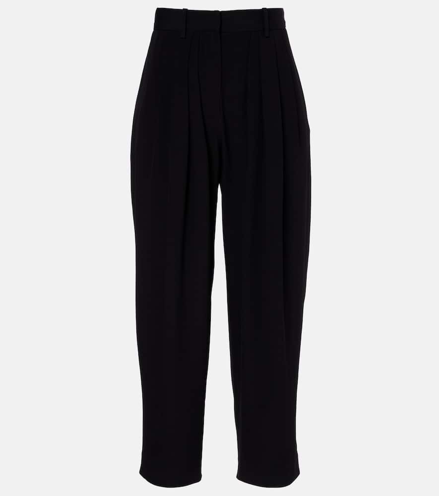 Isabel Marant Janice High-rise Crêpe Wide-leg Pants In Black