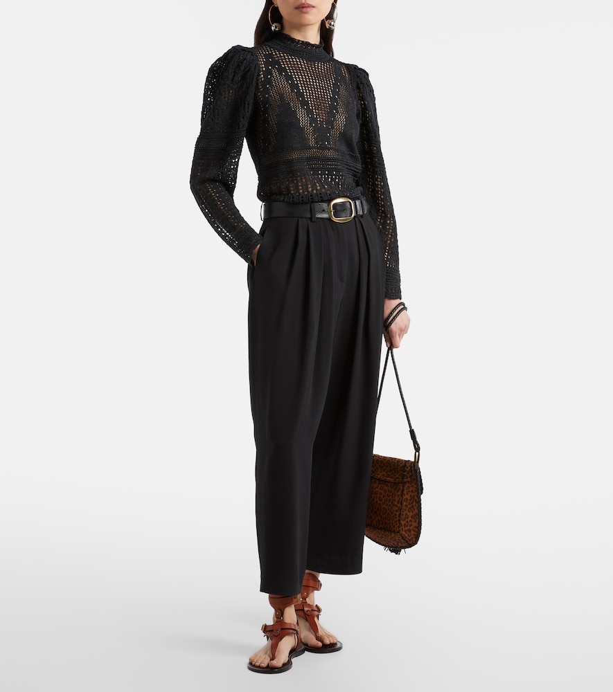 Isabel Marant Janice high-rise crêpe wide-leg pants