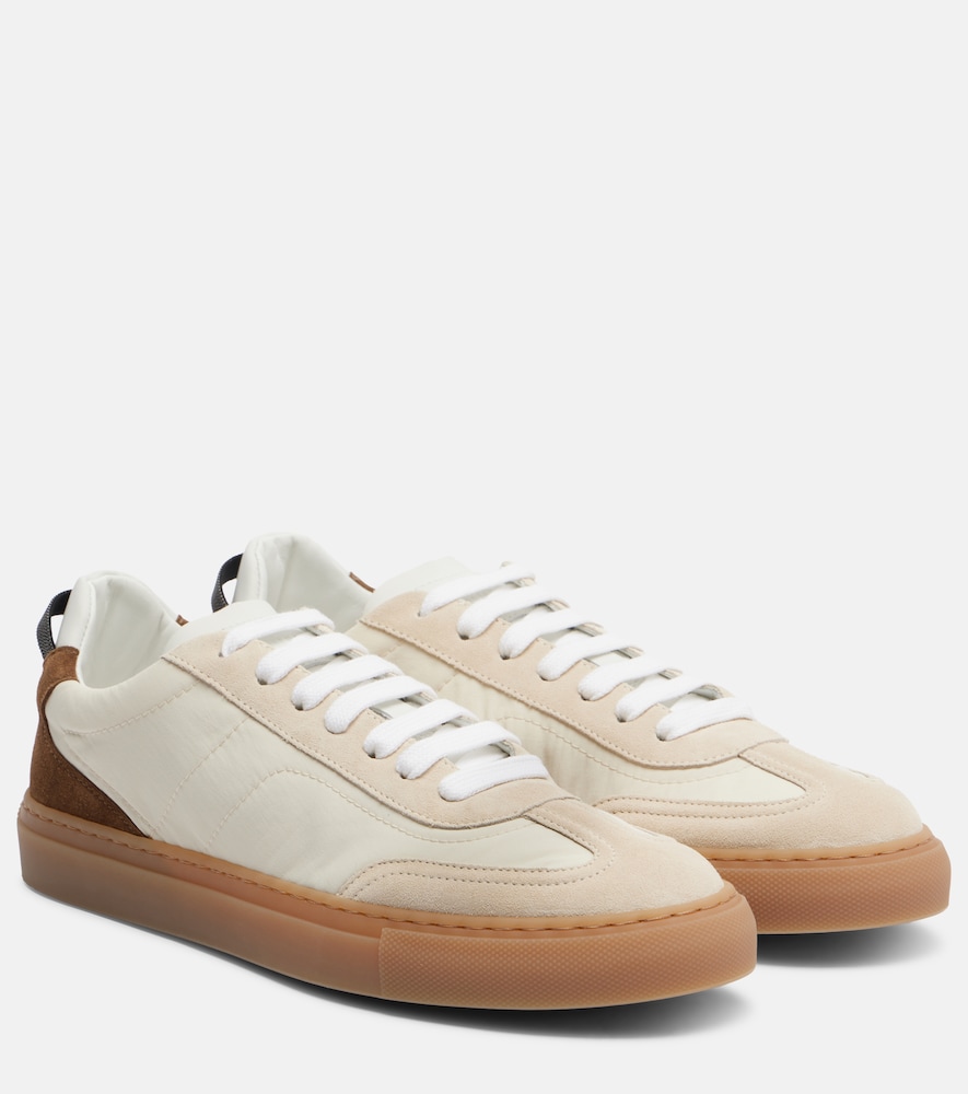 Brunello Cucinelli Women's Beige Monili Suede-Trimmed Sneakers UK Size 5.5 - Mytheresa