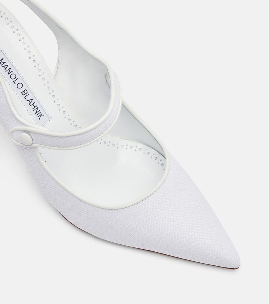 Camparisli 90 Raffia Slingback Pumps