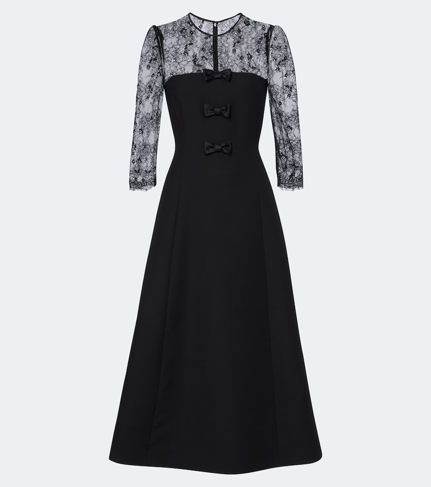 Midikleid aus Crepe Couture mit Spitze