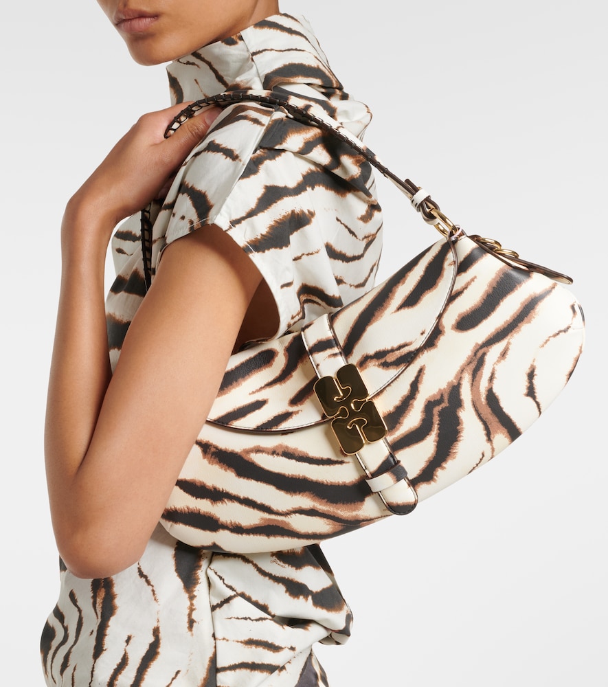 Ganni B-Kat Small zebra-print shoulder bag