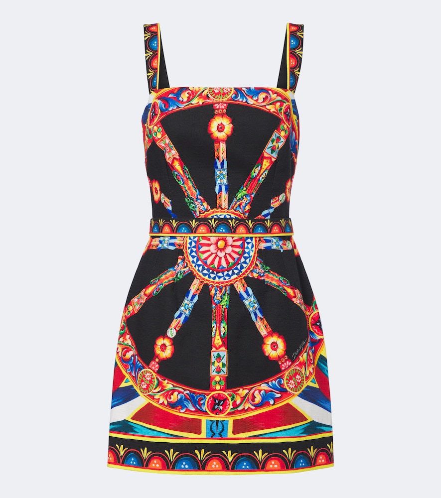 Dolce&Gabbana Women's Multicoloured Carretto Cotton Minidress UK Size 18 - Mytheresa