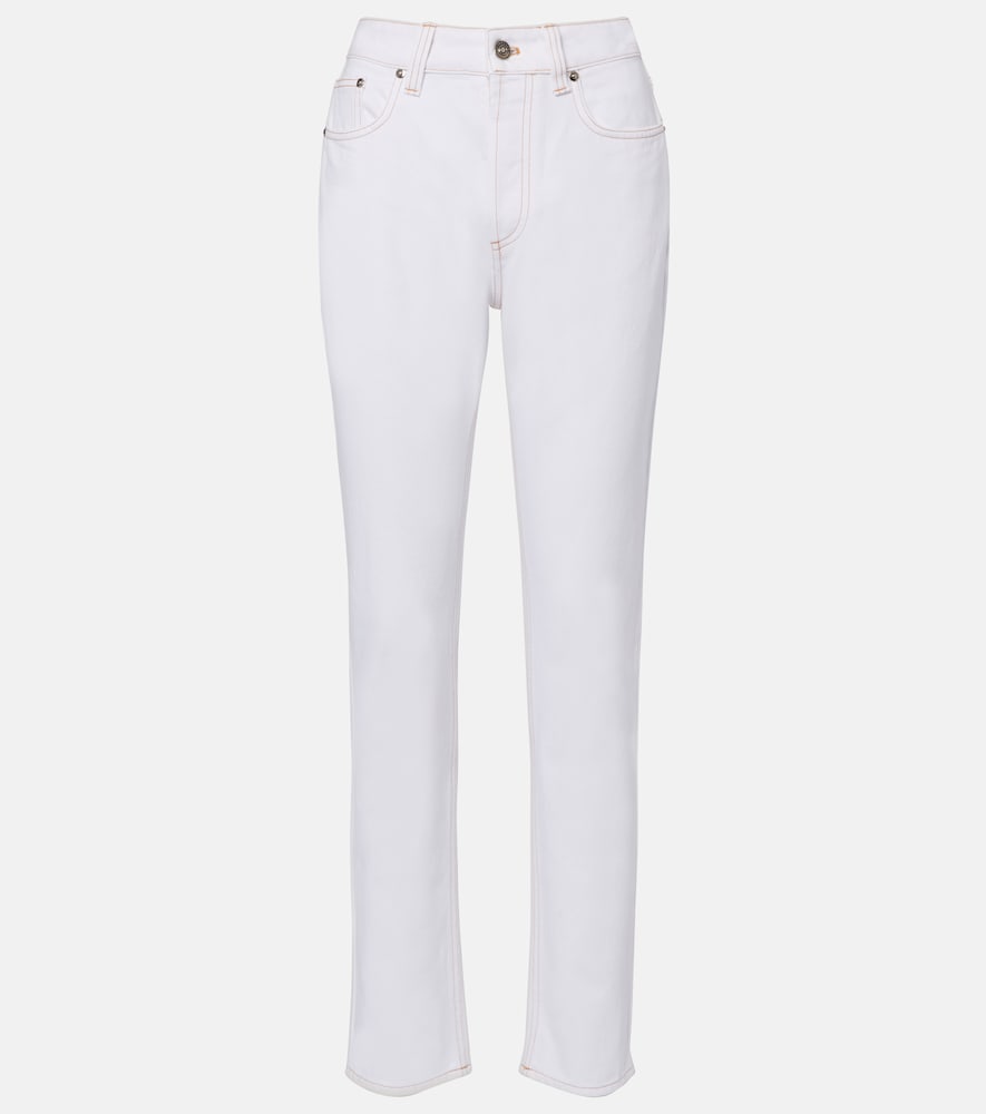 VERSACE | White garment-dyed denim high-rise jeans | Women | 29 - Image 3