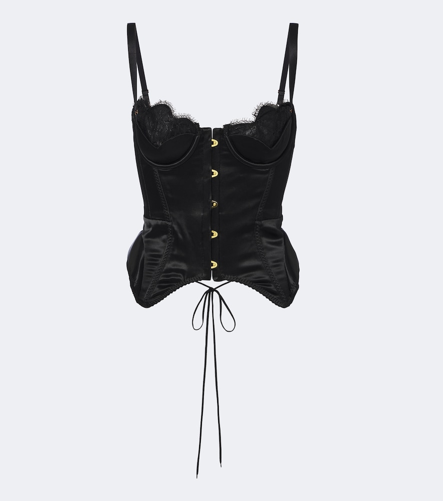 Bustier-Top Samya aus Satin mit Spitze