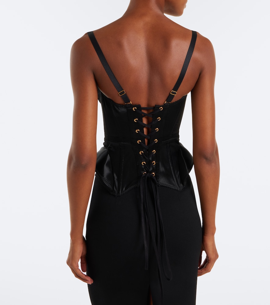 Samya Lace-Trimmed Satin Bustier Top