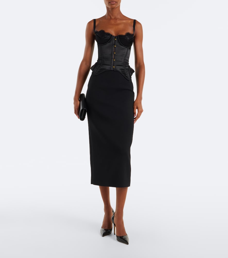 Samya Lace-Trimmed Satin Bustier Top