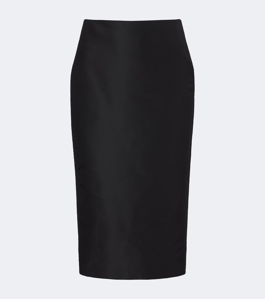 Gucci Silk Faille Pencil Skirt In Black