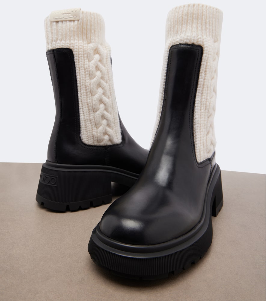 Tamia Cable-Knit Ankle Boots