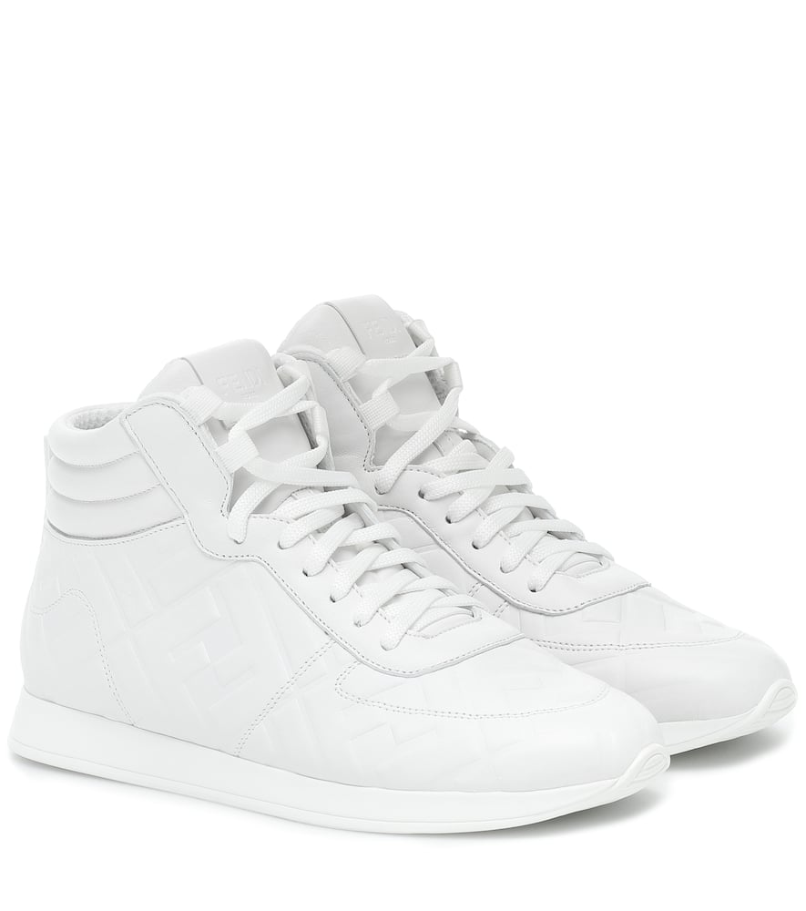 FENDI Embossed leather sneakers,P00434268