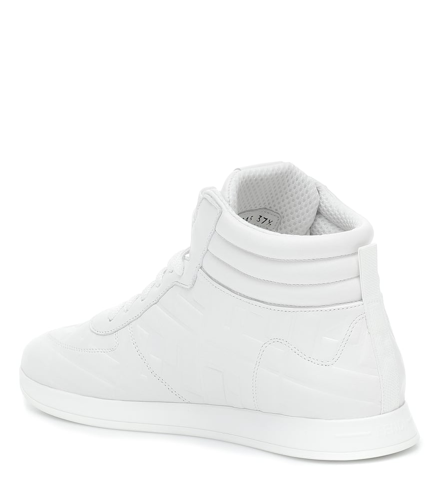 FENDI Embossed leather sneakers,P00434268