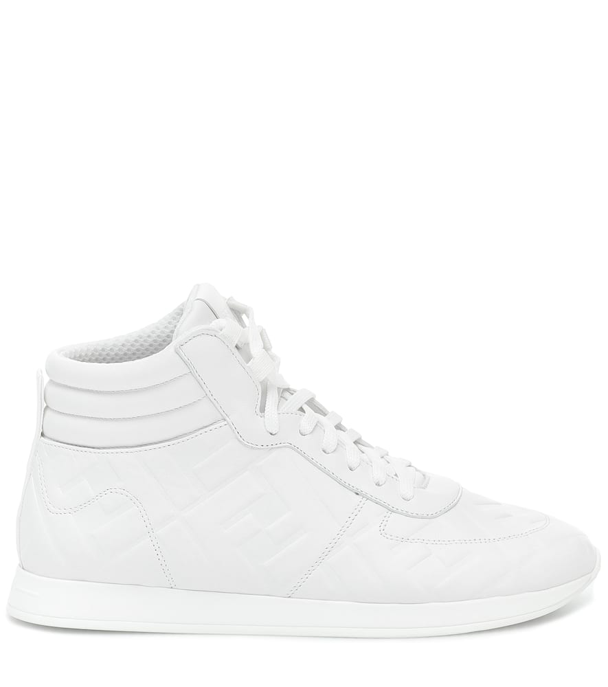 FENDI Embossed leather sneakers,P00434268