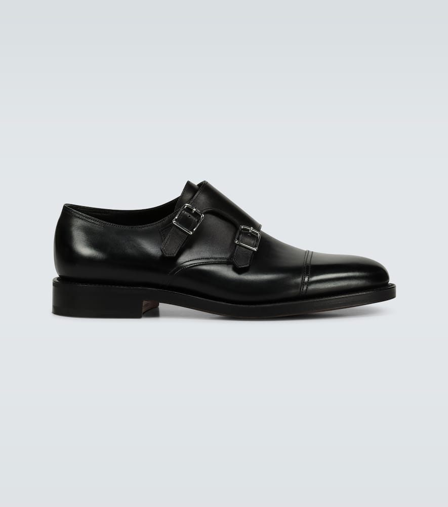 William leather monk strap shoes