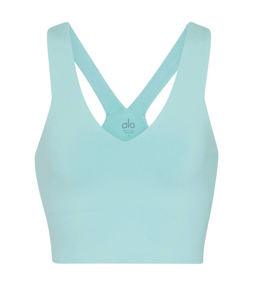 Alo Yoga Real Stretch-jersey Sports Bra In Blue
