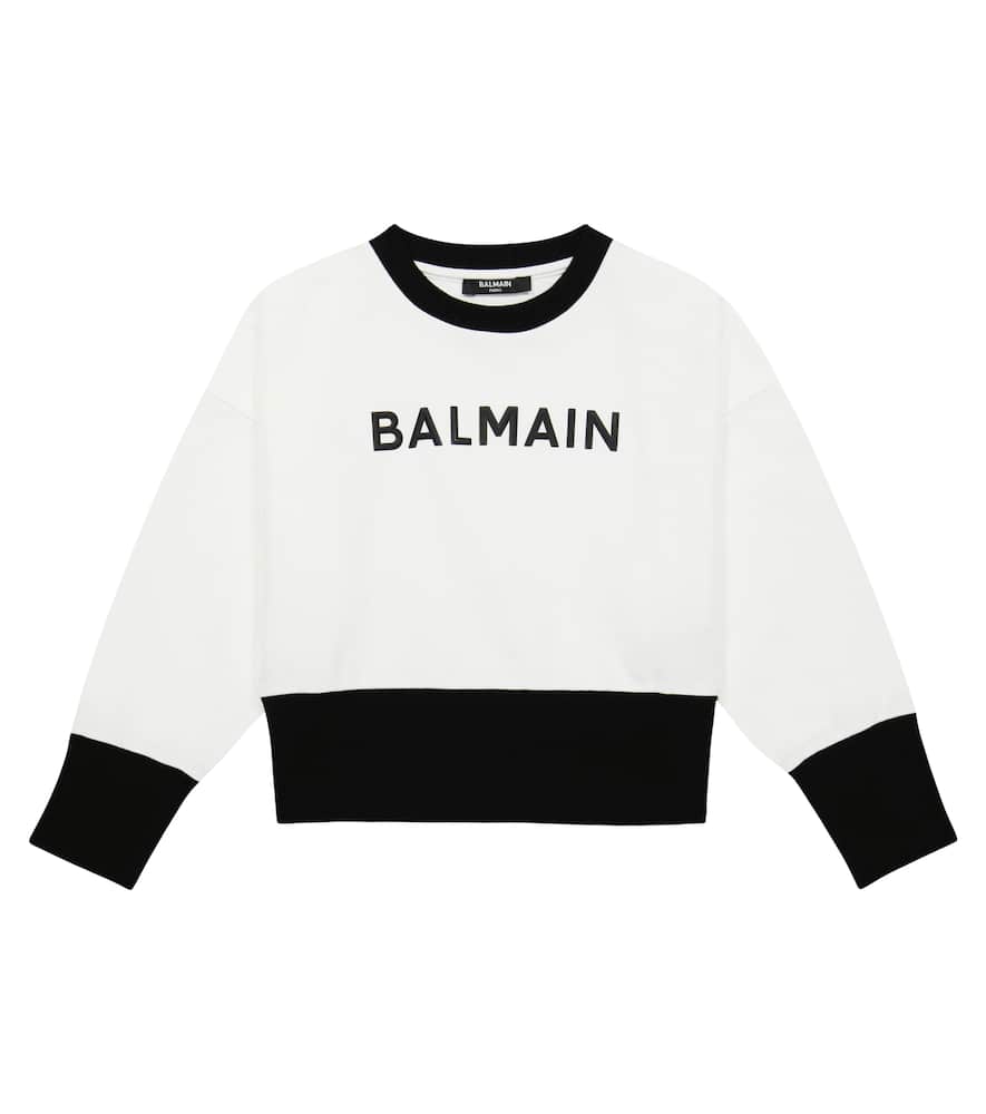 Balmain Kids Logo printed cotton sweatshirt