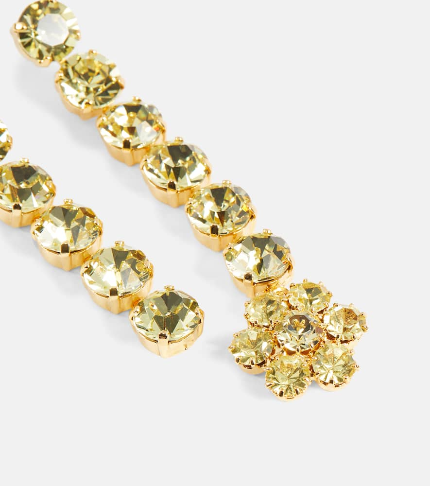 Shop Magda Butrym Crystal-embellished Drop Earrings In Yellow