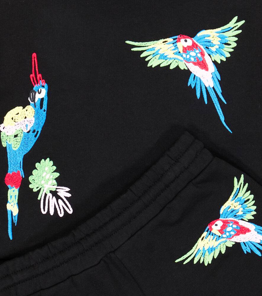 Stella Mccartney Printed Cotton Sweatshirt And Shorts Set In Black