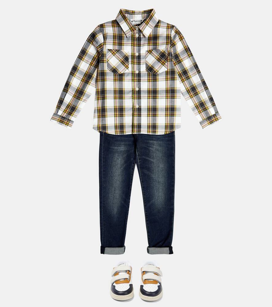 Bonpoint Altman Checked Cotton Poplin Shirt In Ec Multicolore
