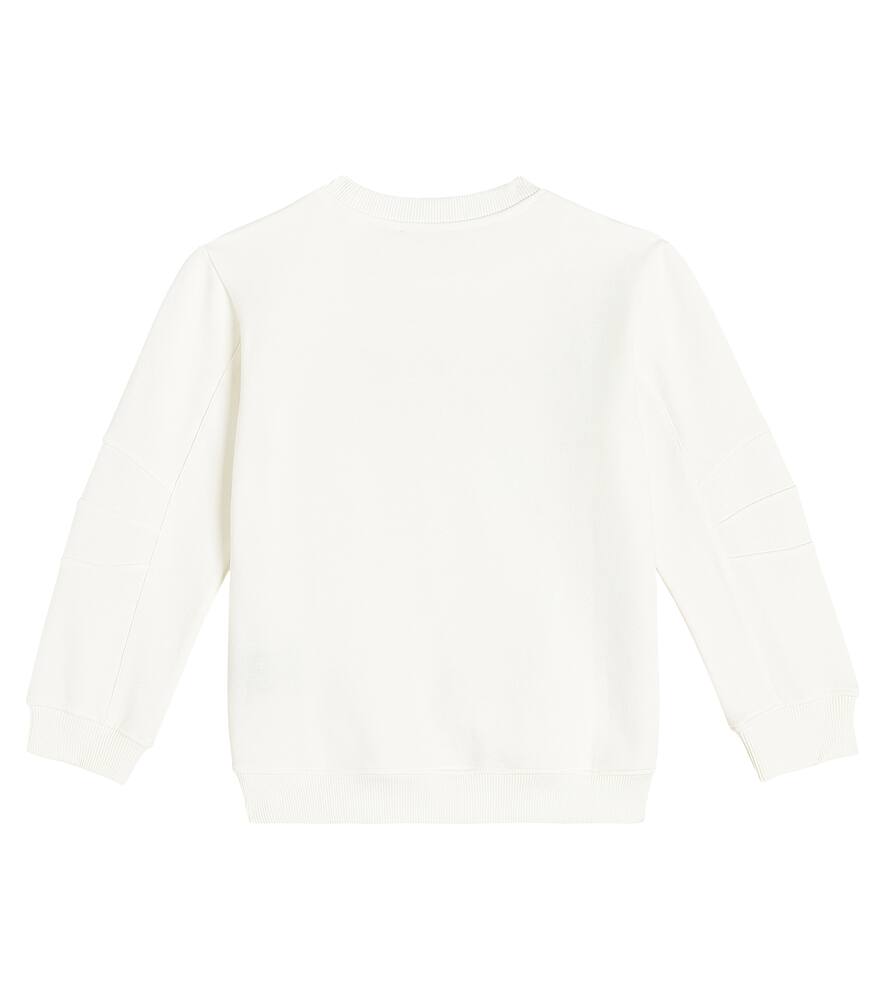 Balmain Logo Cotton Jersey Sweatshirt In White