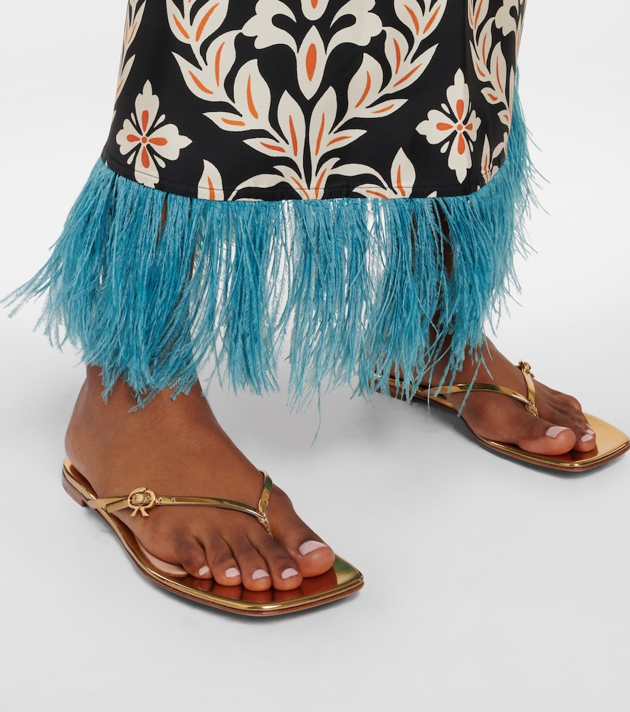  Gianvito Rossi Gianvito Rossi Mirrored Leather Thong Sandals 