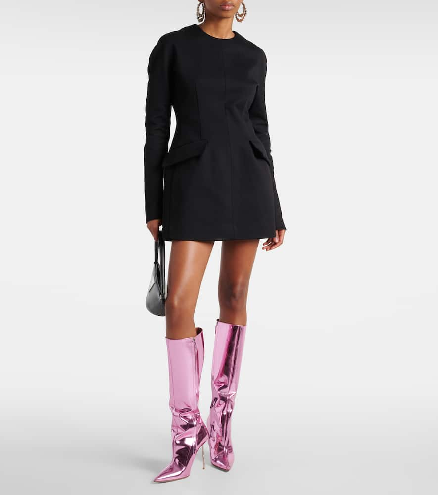 Shop Paris Texas Lidia Mirrored Leather Knee-high Boots In Pink