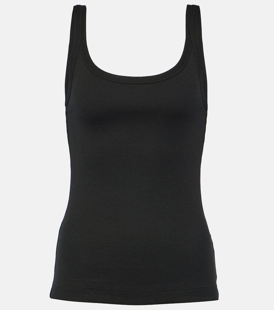 Ribbed-knit cotton tank top