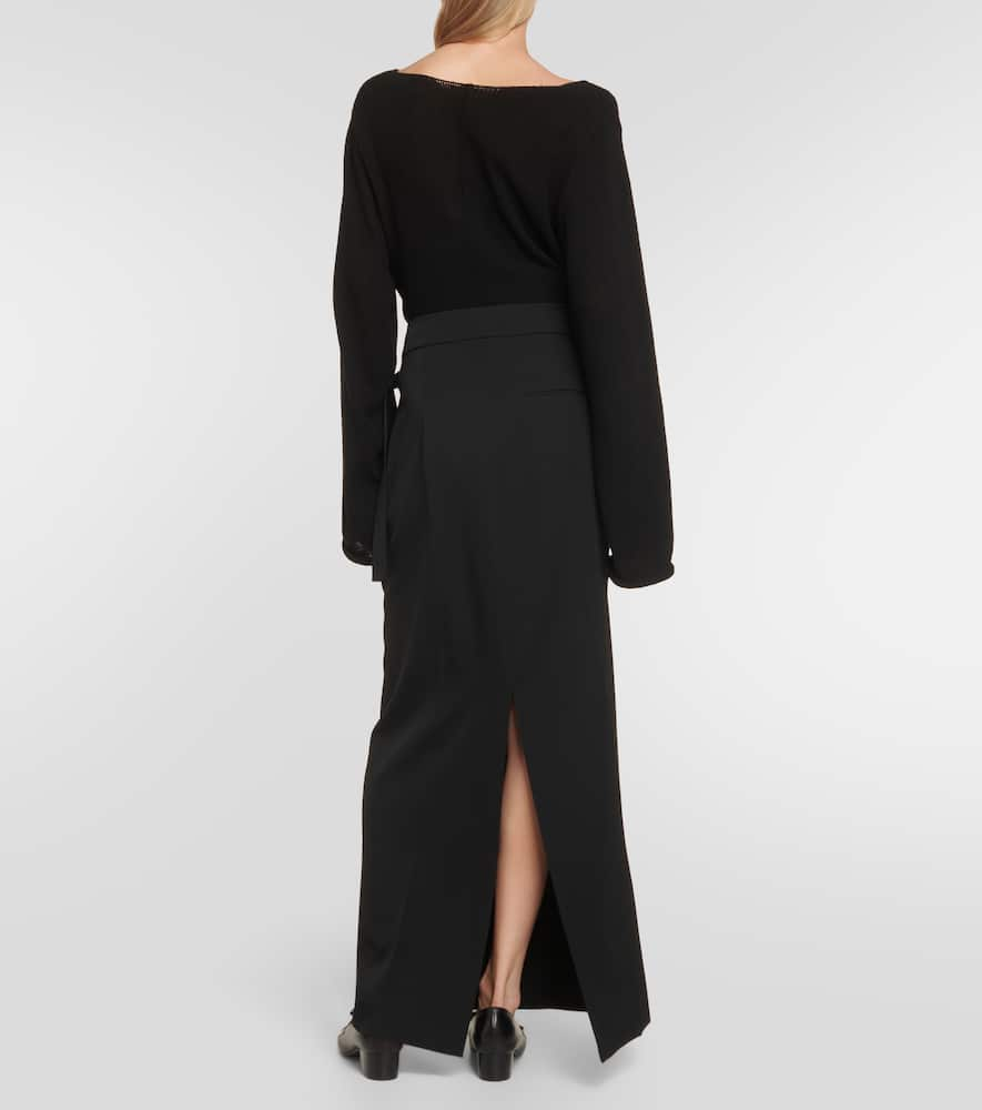 Shop The Row Trevy Wool Maxi Skirt In Black