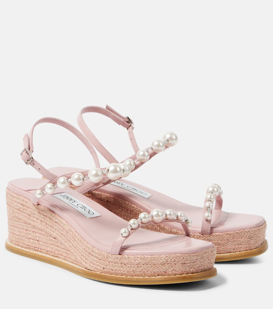 Jimmy Choo Amatuus 60 leather espadrille wedges