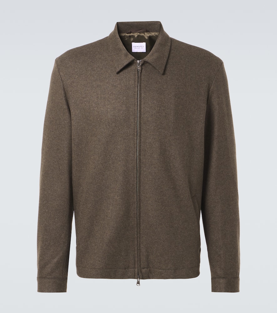 Sunspel Wool Jacket In Green
