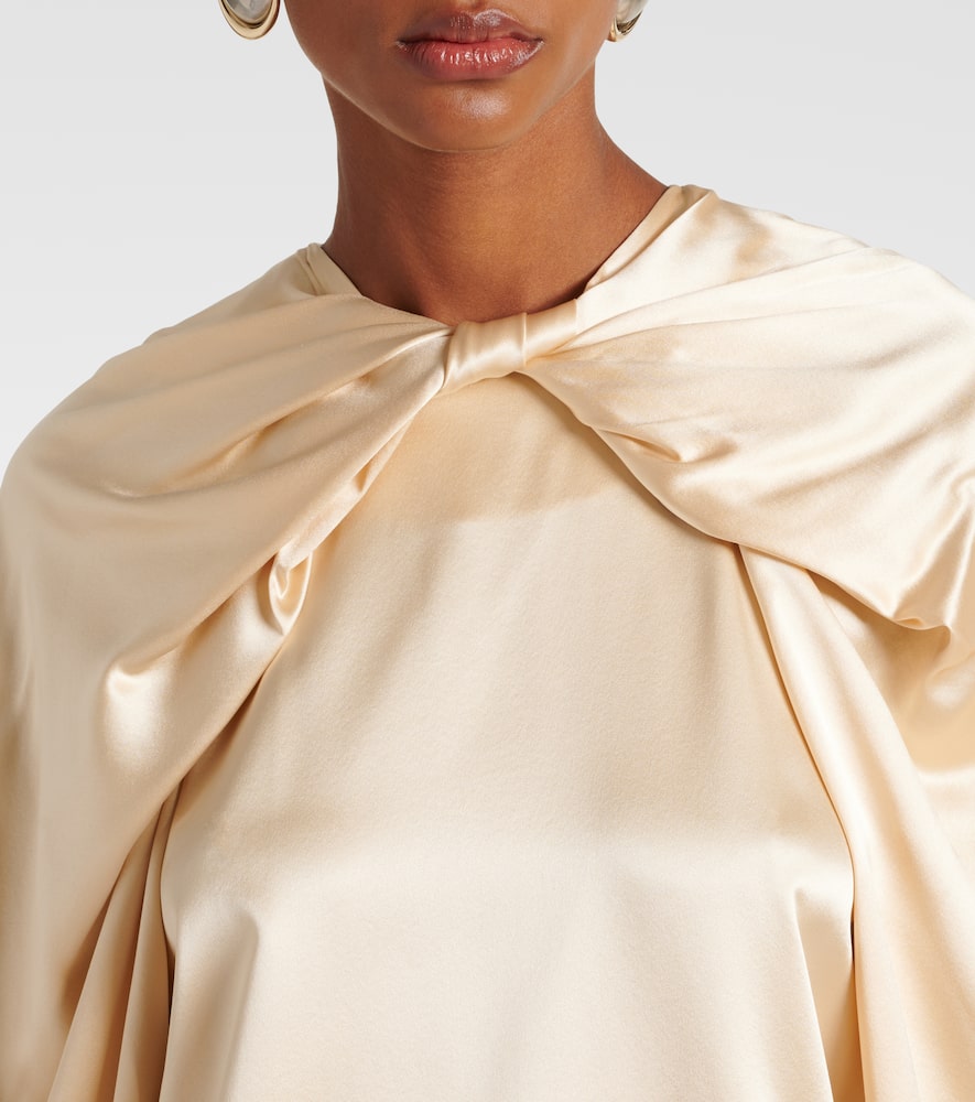 Max Mara Silk Bow-detail Blouse In Neutrals