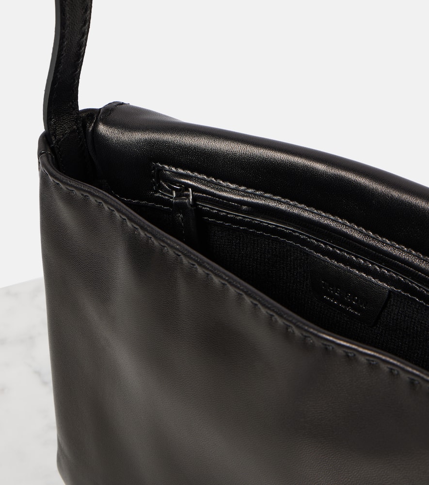 The Row Nuance Leather Shoulder Bag In Black